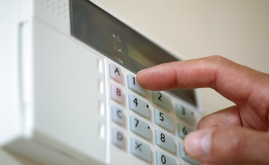 Outdated home security system in